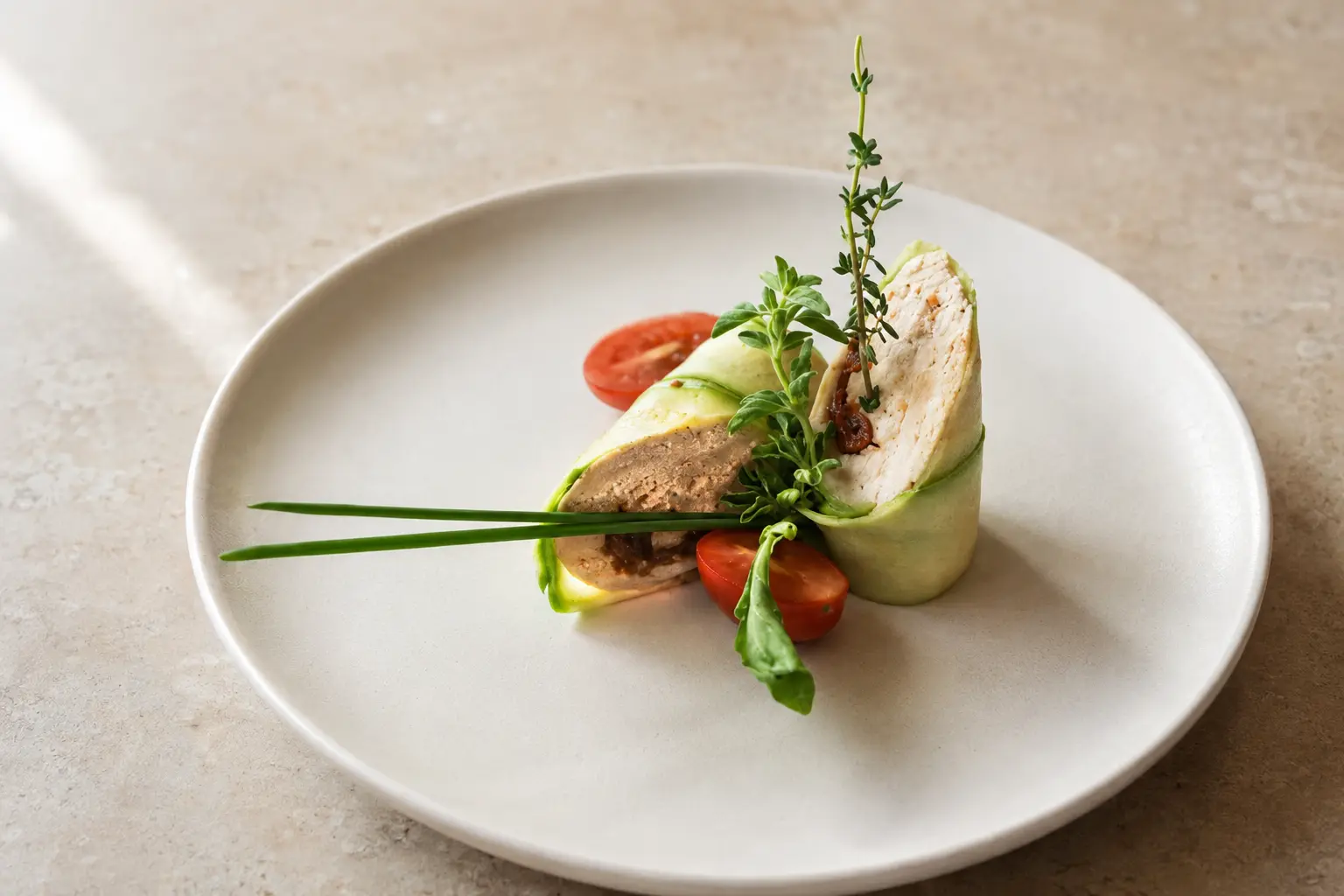 Hähnchenbrust mit Tomaten und Zucchini