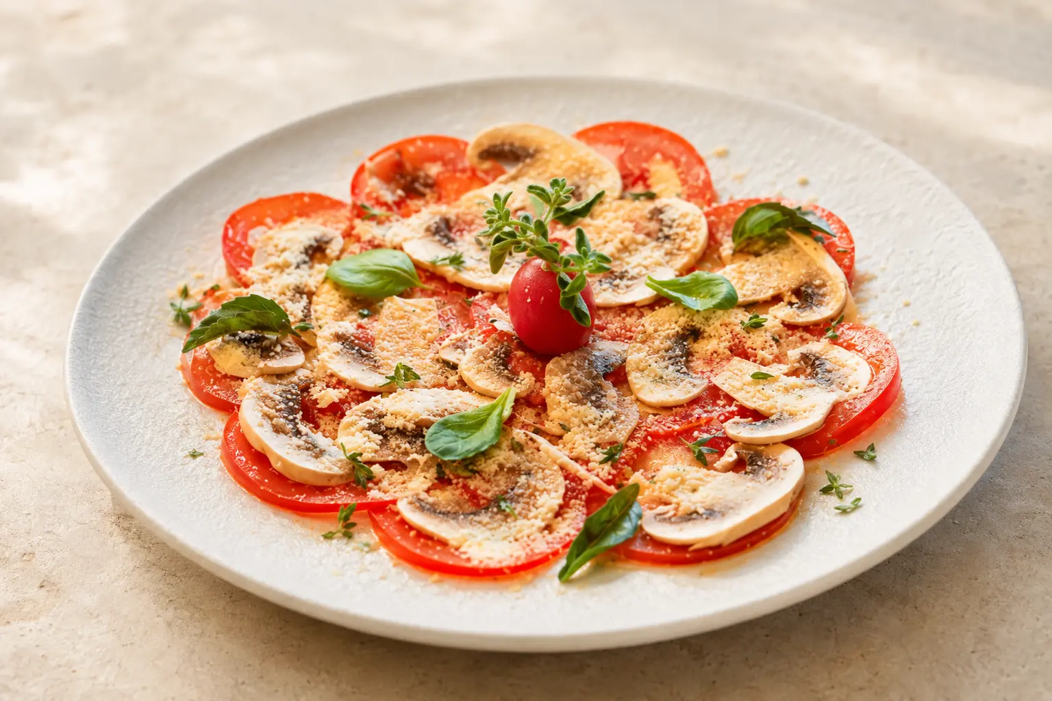 Carpaccio aus frischen Tomaten