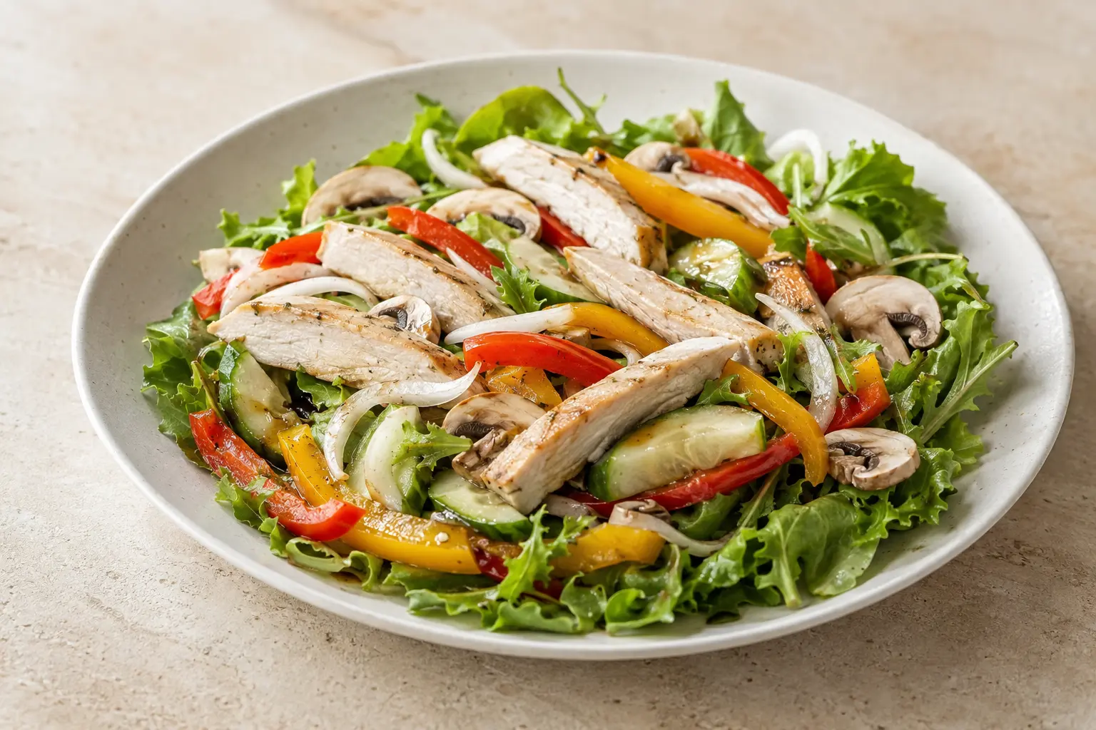 Hähnchenbrustsalat mit Gemüse