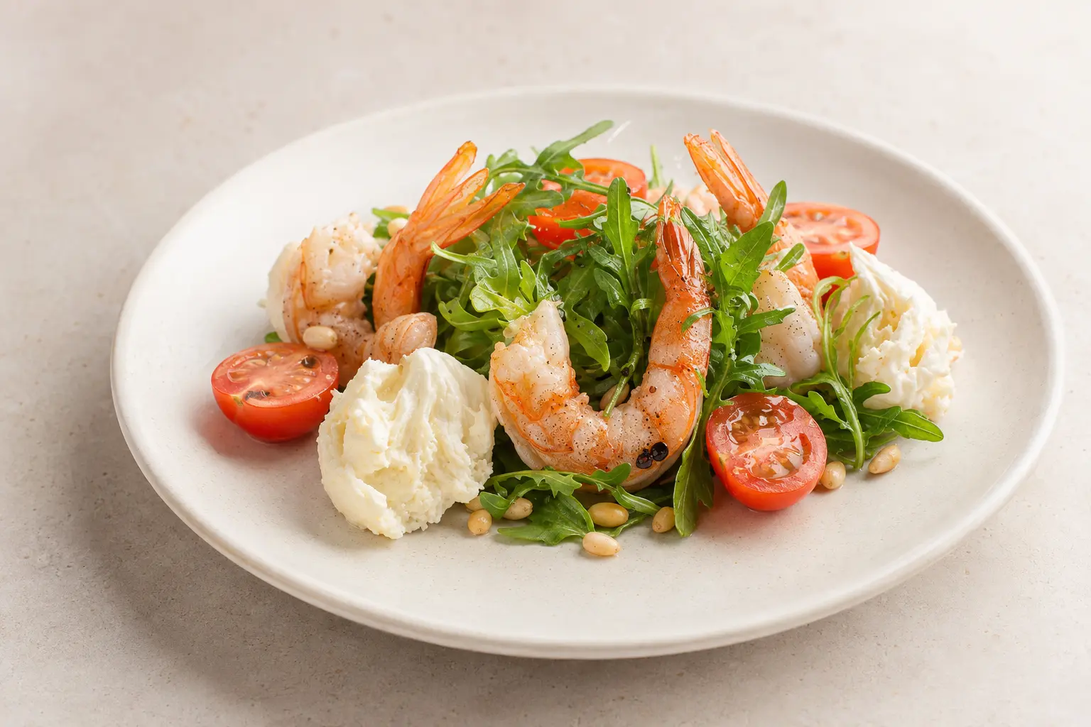 Garnelensalat mit Mozzarella