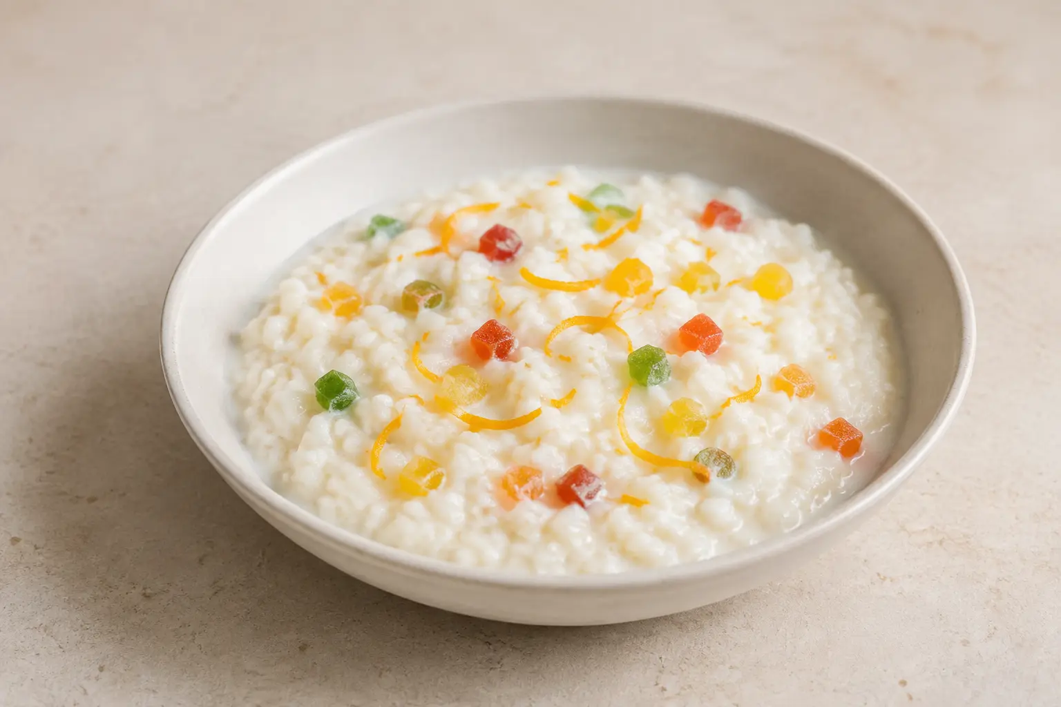 Milchreis mit kandierten Früchten