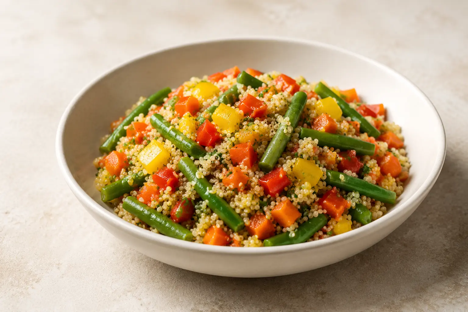 Quinoa mit grünen Bohnen