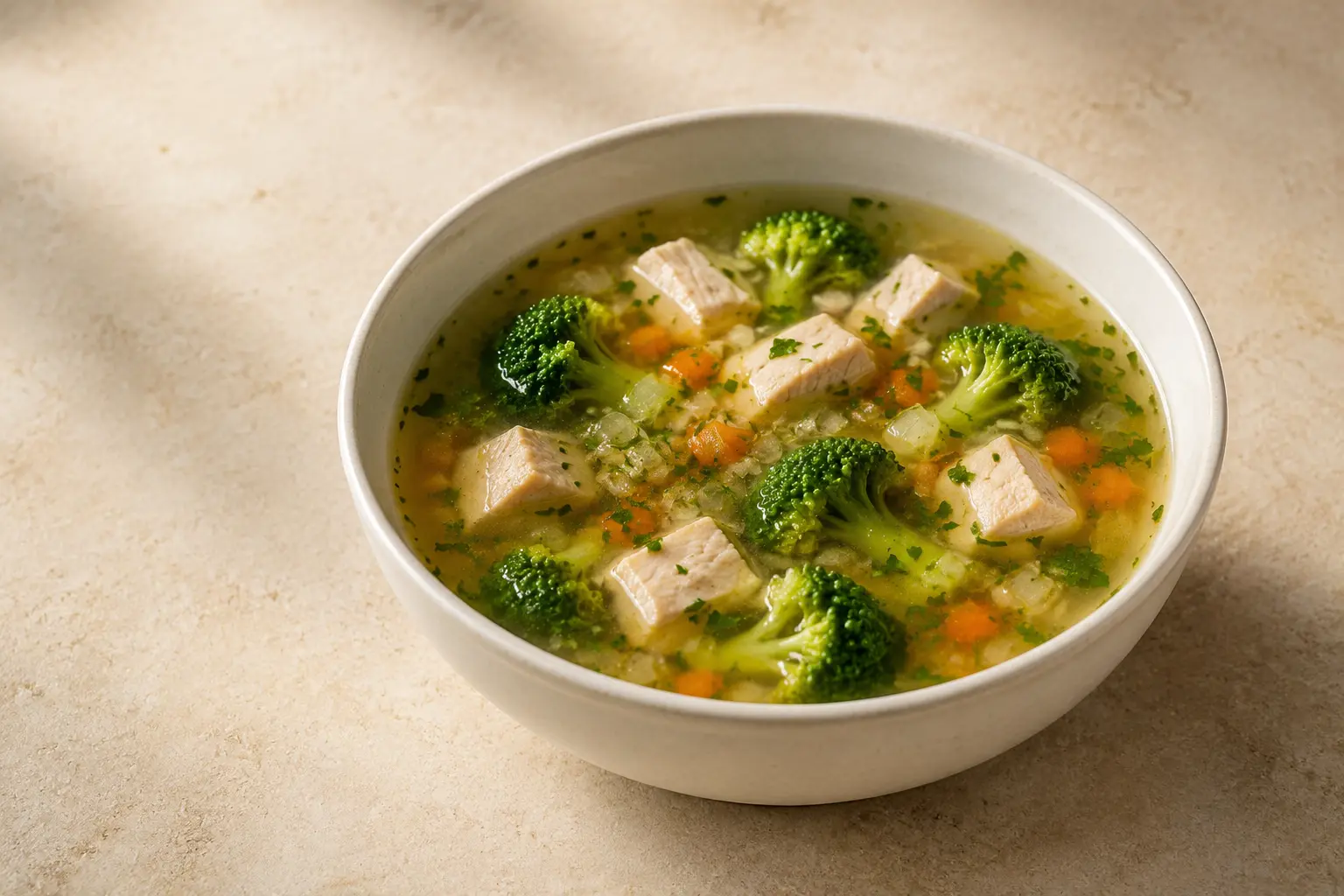 Putenbrühe mit Brokkoli