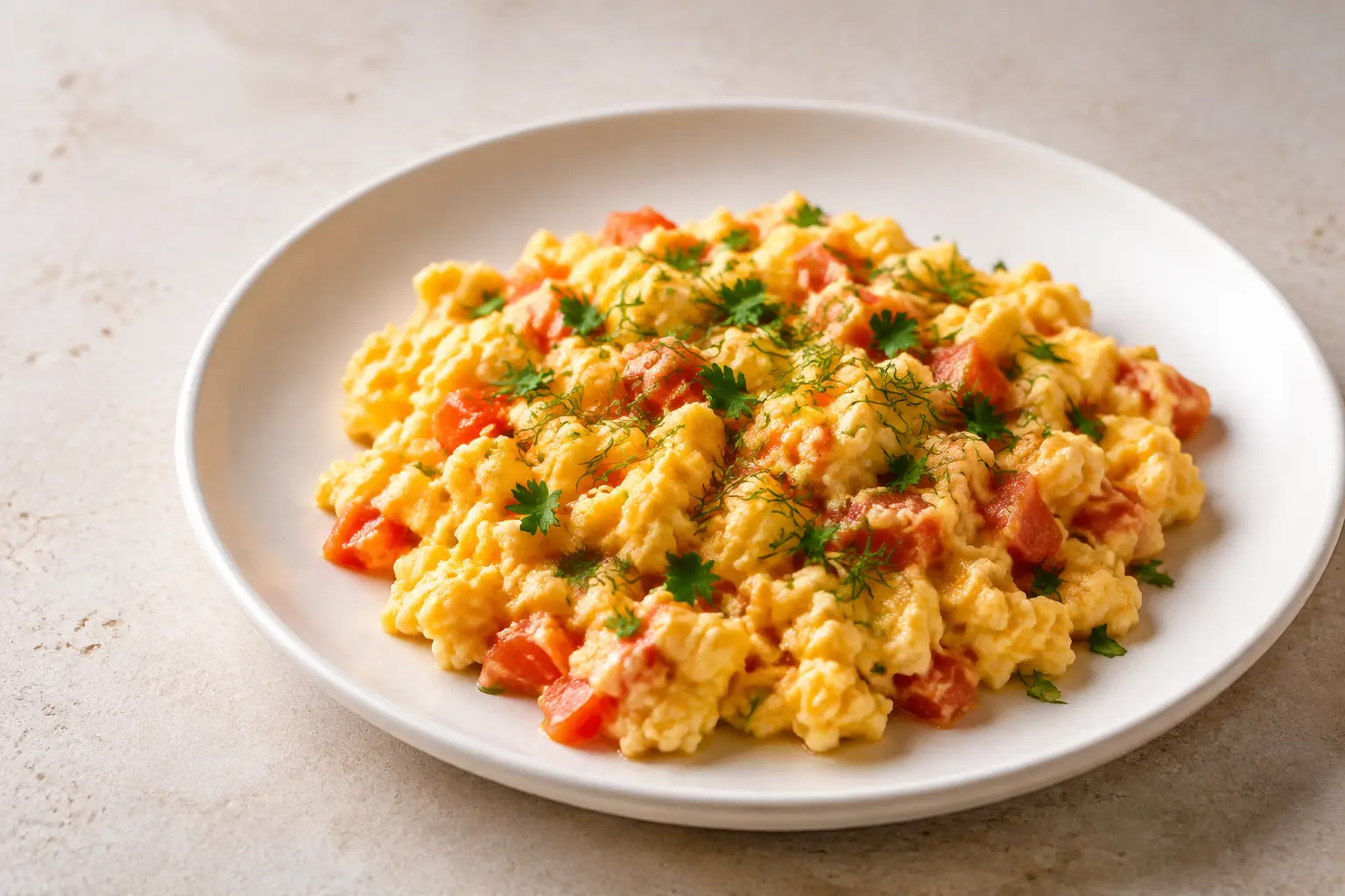 Rührei mit Tomaten und Kräutern